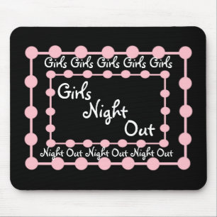 Mousepad Noite dos partys girl para fora com Puffballs