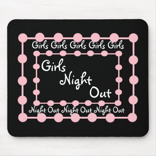 Mousepad Noite dos partys girl para fora com Puffballs (Frente)
