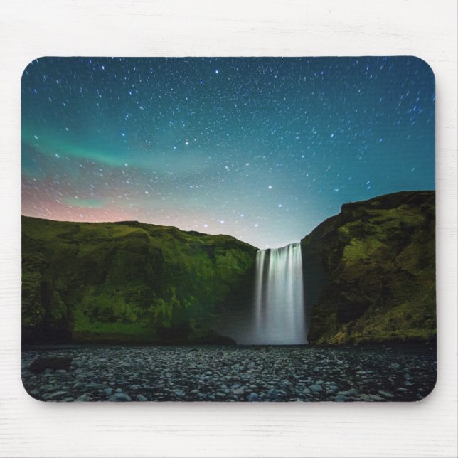 Mousepad Noite em Skógafoss (Frente)