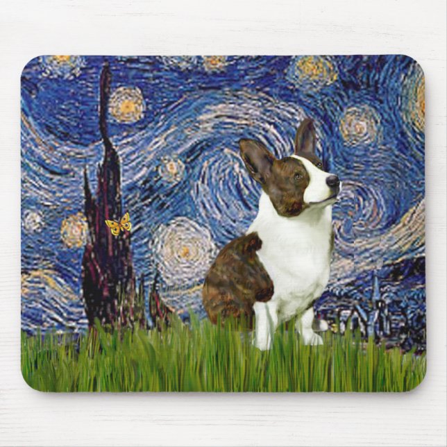 Mousepad Noite Estrelada - Cardigan Welsh Corgi (Frente)