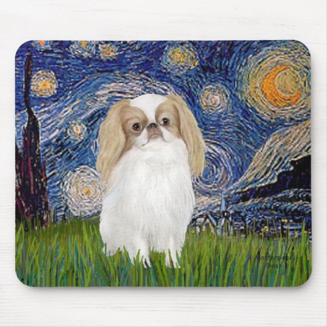 Mousepad Noite Estrelada - Chin Japonês (limão 1) (Frente)
