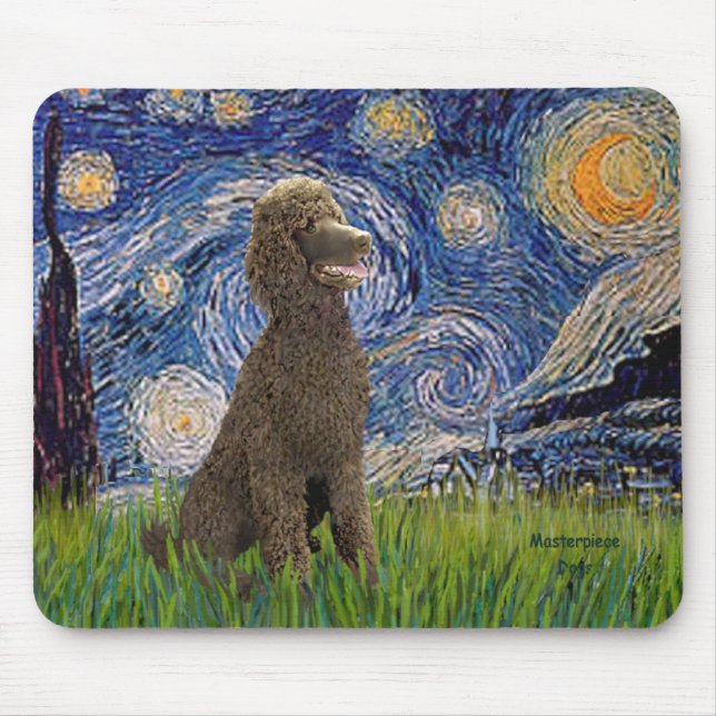 Mousepad Noite Estrelada - Rua de Chocolate. Poodle (Frente)