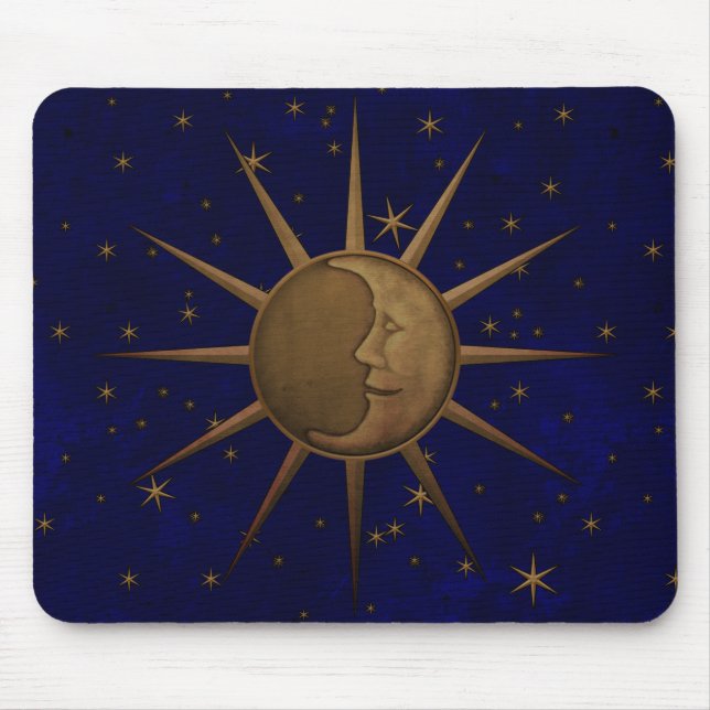 Mousepad Noite estrelado da lua celestial de Sun (Frente)