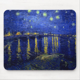 Mousepad Noite estrelado Rhone por Van Gogh