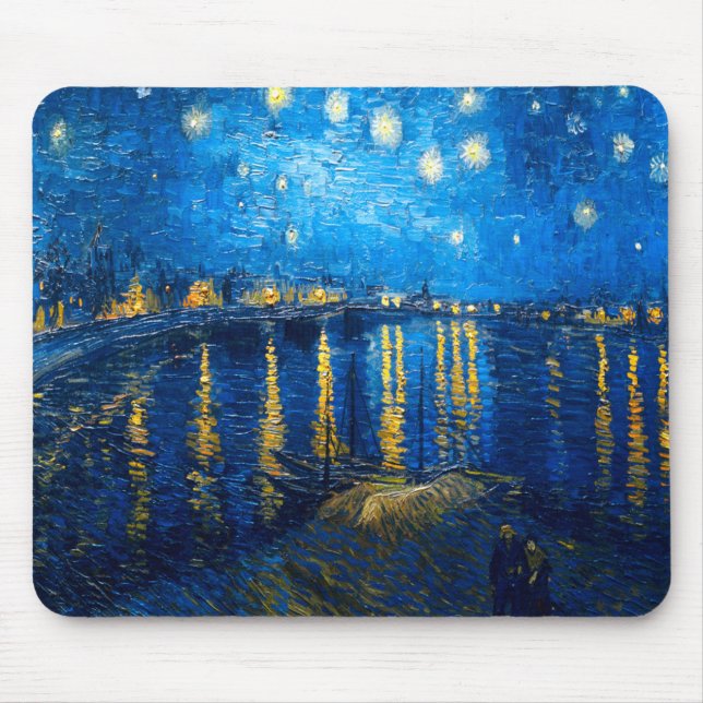 Mousepad Noite estrelado sobre o Rhone, Van Gogh (Frente)