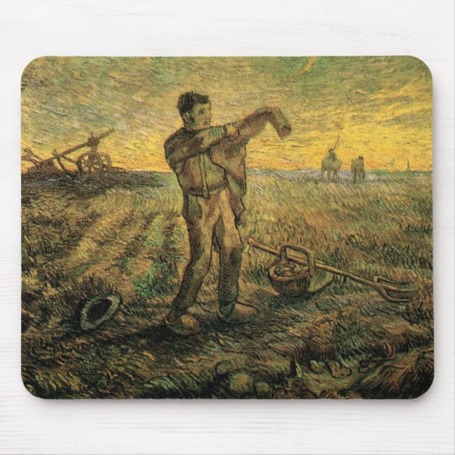 Mousepad Noite - Fim do dia por Vincent van Gogh (Frente)