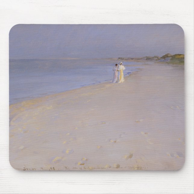 Mousepad Noite na praia sul, Skagen do verão, 1893 (Frente)