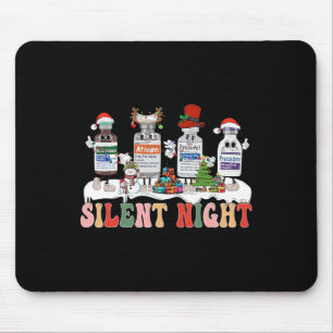 Mousepad Noite Silenciosa Feliz Natal Enfermeira Pílulas Fa