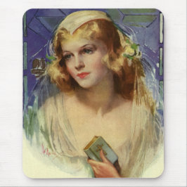 Mousepad Noiva antiga segurando uma Bíblia, Casamento Relig