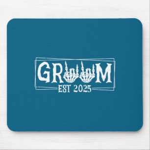 Mousepad Noiva de casamento de noivado de esqueleto assusta