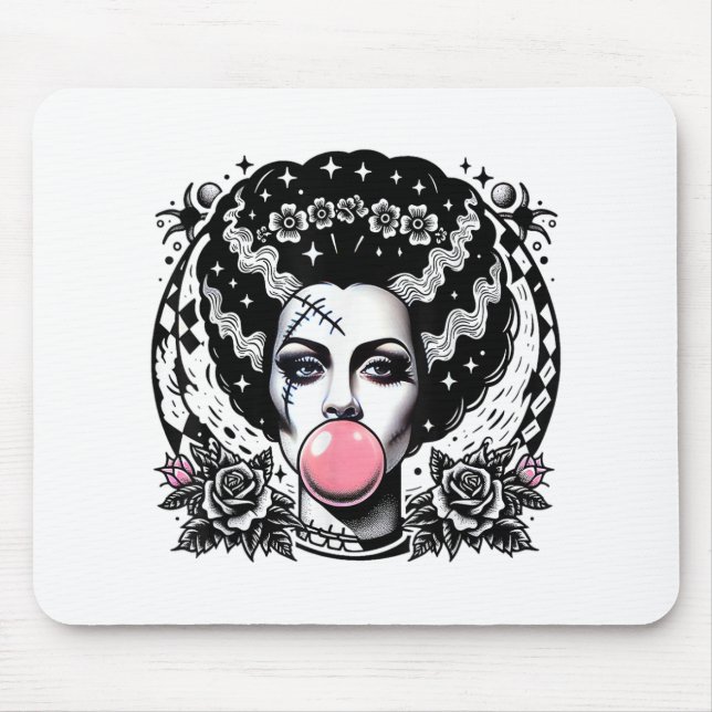 Mousepad Noiva De Frankenstein Bubblegum Monster Halloween (Frente)