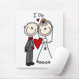 Mousepad Noiva e Groom Stick Figuras Casamento Eu Faço