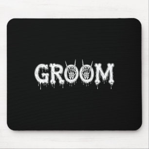 Mousepad Noiva e noivo esqueleto gótico masculino casamento