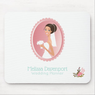 Mousepad Noiva em um vestido de casamento branco que