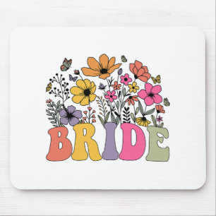 Mousepad Noiva Floral Bridesmaid Flores Selvagens Groovy Ba