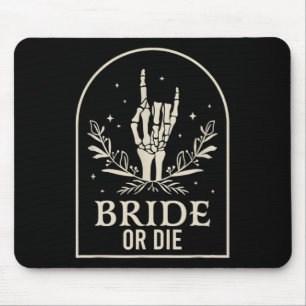 Mousepad Noiva Ou Morra Mão de Esqueleto Gótico Despedida d