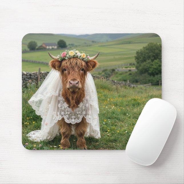 Mousepad Noiva Vaca das Terras Altas (Com mouse)