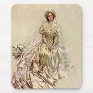 Mousepad Noiva Vitoriana Vintage, Retrato Nupcial Antigo