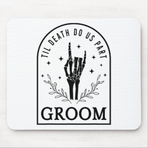 Mousepad Noivo Esposa Esqueleto Gótico Halloween Engajament