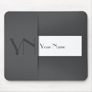 Mousepad Nome antracífero cinzento moderno do monograma -