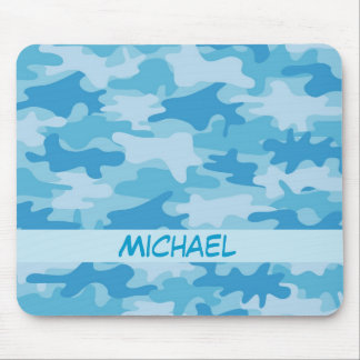 Mousepad Nome azul da camuflagem de Camo personalizado