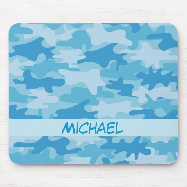 Mousepad Nome azul da camuflagem de Camo personalizado (Frente)
