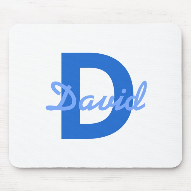 Mousepad Nome Azul & Monograma (Frente)