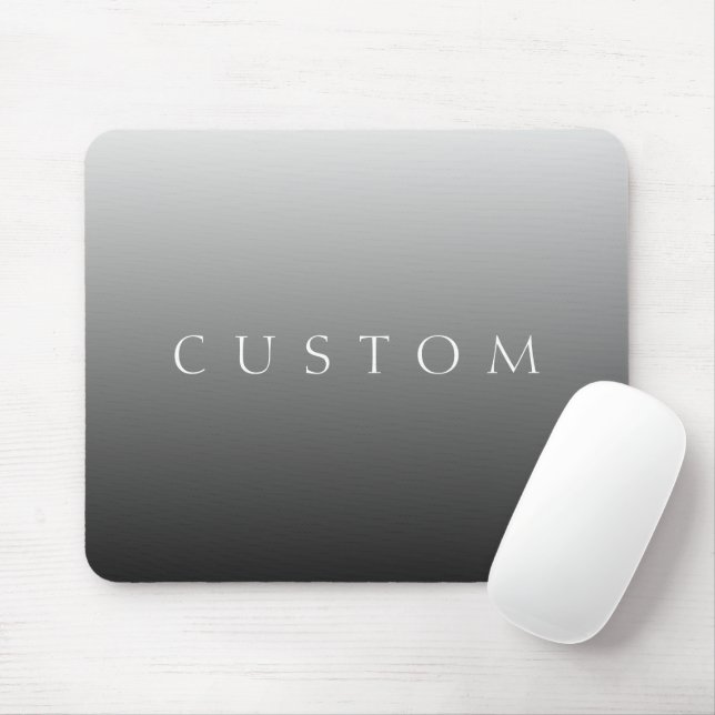 Mousepad Nome Clássico ou Palavra | Gradiente Cinza (Com mouse)