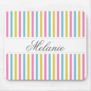 Mousepad Nome colorido do costume do teste padrão das