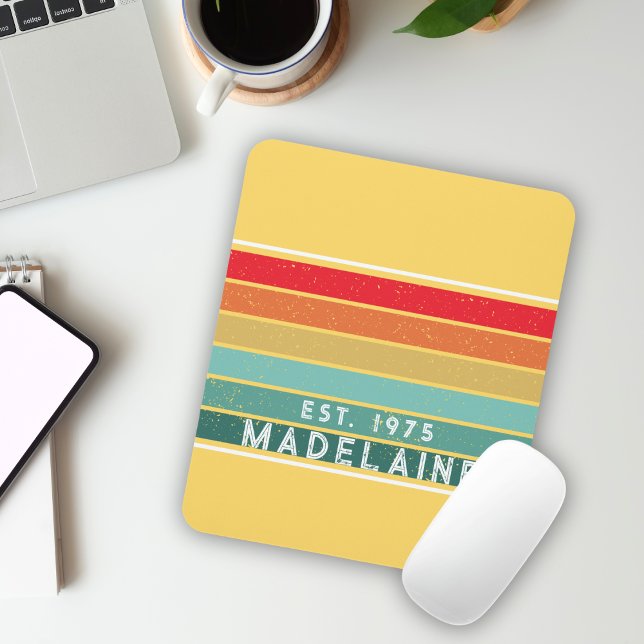 Mousepad Nome Colorido Retro Amarelo (Criador carregado)