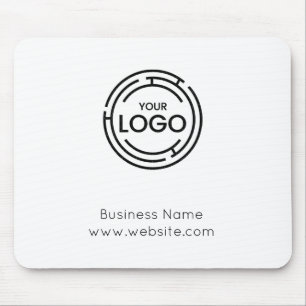 Mousepad Nome comercial corporativo com teclado branco de l