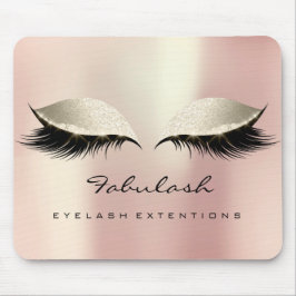 Mousepad Nome cor-de-marfim rosa Beleza Lashes Makeup