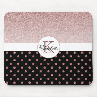 Mousepad Nome da Bolinhas de brilho Dourada do Rosa persona