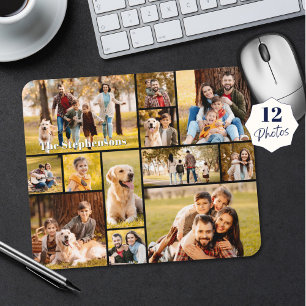 Mousepad Nome da Colagem de Fotos 12 Exclusiva Moderna