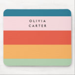 Mousepad Nome da Faixa Horizontal Retroativa Colorida do Gr<br><div class="desc">Pasta de mouse Colorida Groovy Retro Horizontal Stripe Name perfeita como presente para seu amigo,  tia,  mãe,  colega ou colega de trabalho.</div>