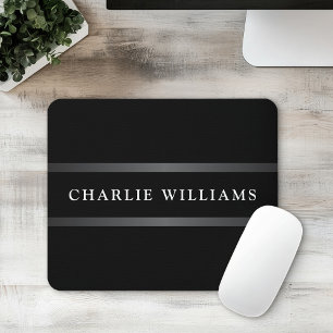 Mousepad Nome da família ou empresa da cinza escura negra e