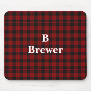 Mousepad Nome da família personalizada Red Tartan