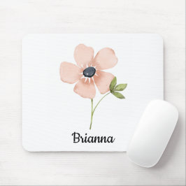 Mousepad Nome da Flor Aquarela Blush