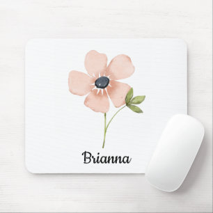 Mousepad Nome da Flor Aquarela Blush
