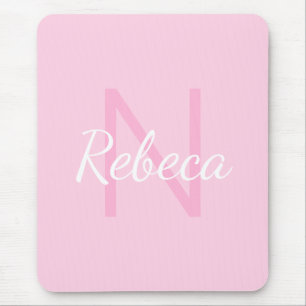Mousepad Nome da garota mestiça   Rosa e Branco