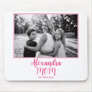 Mousepad Nome da Mãe Estabelecida em Letra Rosa Foto
