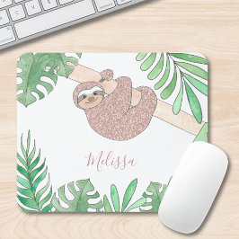 Mousepad Nome da Selva de Corte Rosa-Rosa Esbranquiçada