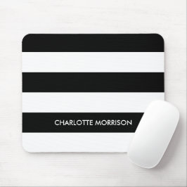 Mousepad Nome das bandas modernas monograma preto e branco