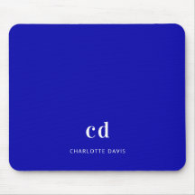 Nome das iniciais do monograma branco azul-real