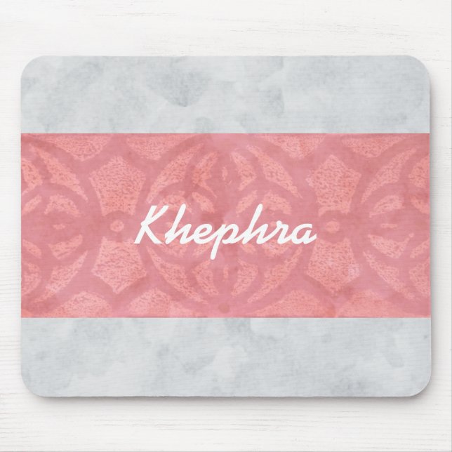 Mousepad Nome de Aquarela da Cinza Rosa-Rosa-Rosa (Frente)
