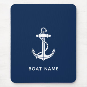 Mousepad Nome de Barco Moderno Âncora Envio de Tripulação P