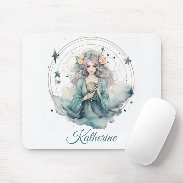 Mousepad Nome de Bruxa Celestial Boho (Com mouse)