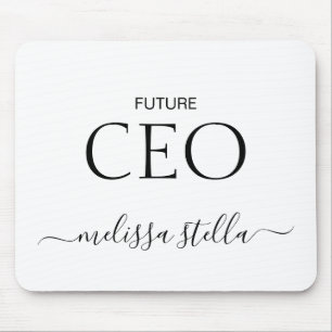 Mousepad Nome de CEO Futuro Rosa Moderno Melhor Presente