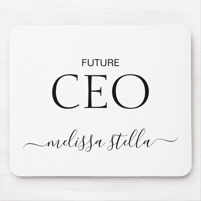Mousepad Nome de CEO Futuro Rosa Moderno | Melhor Presente  (Frente)
