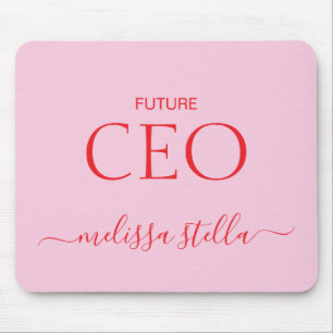 Mousepad Nome de CEO Futuro Rosa Moderno   Melhor Presente 